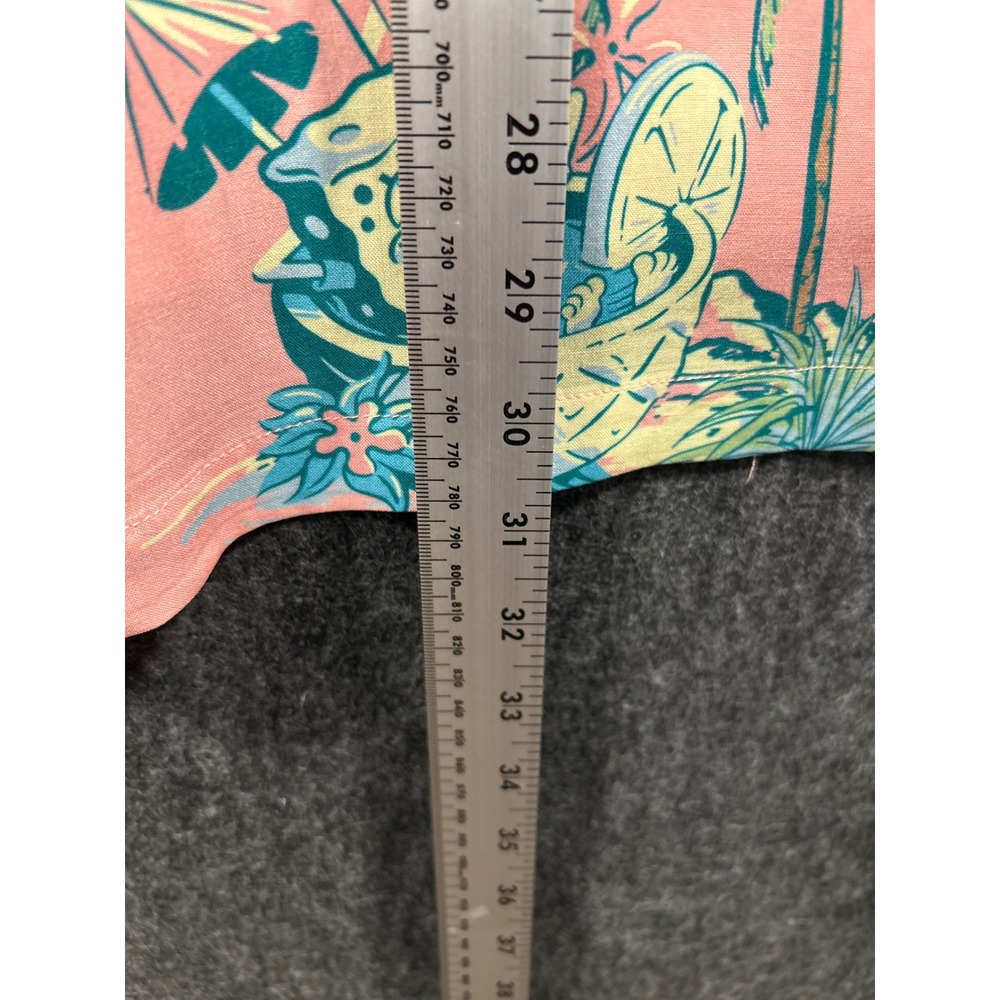 Nickelodeon Spongebob Squarepants Pink Tropical Island Rayon Shirt 3XL Hawaiian - Picture 8 of 8